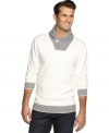 Add a vintage edge to your winter style with this stately shawl collar sweater by Club Room.