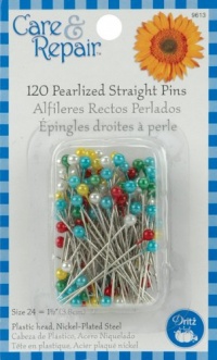 Dritz(R) Pearlized Straight Pins-Size 24 120/Pkg Dritz(R) Pearlized Straight Pins-Size 24 120/Pkg