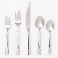 This stylish collection of flatware is modern and minimalist, making it perfect for everyday use. But it's also truly comprehensive, including service for 12, a 5-piece hostess set, 5 additional serving pieces and 12 steak knives. With the Duxbury collection, you're always ready to entertain. This stylish collection of flatware is modern and minimalist, making it perfect for everyday use. But it's also truly comprehensive, including service for 12, a 5-piece hostess set, 5 additional serving pieces and 12 steak knives. With the Duxbury collection, you're always ready to entertain.