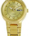 Seiko Women's SYME58 Seiko 5 Automatic Gold Dial Gold-Tone Stainless Steel Watch