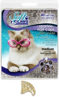 Soft Claws for Cats, Size Medium, Color Gold Glitter Soft Claws for Cats, Size Medium, Color Gold Glitter