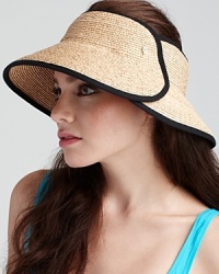 A natural raffia wrap around visor with an easy velcro® closure and washable cotton inner band. A natural raffia wrap around visor with an easy velcro® closure and washable cotton inner band.