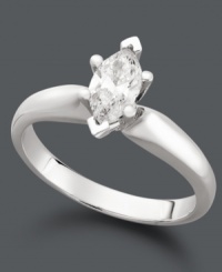 Exquisite by design. Take her breath away with this stunning certified, marquise-cut solitaire diamond (5/8 ct. t.w.). Crafted in 14k white gold. Exquisite by design. Take her breath away with this stunning certified, marquise-cut solitaire diamond (5/8 ct. t.w.). Crafted in 14k white gold.