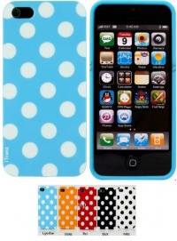 iTronz Blue iPhone 5 Polka Dot Case for Apple Soft Gel TPU Material iTronz Blue iPhone 5 Polka Dot Case for Apple Soft Gel TPU Material