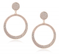 Jessica Simpson Rose Gold Tone Pave Drop Hoop Earrings Jessica Simpson Rose Gold Tone Pave Drop Hoop Earrings