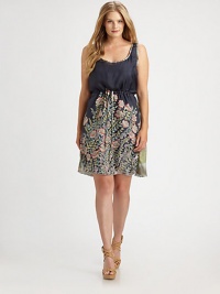 Leave it to a perennially feminine floral print to create an unquestionably romantic design. This silk dress also features a romantic neckline and a figure-flattering drawstring waist. ScoopneckSleevelessDrawstring waistPull-on styleHandkerchief hemAbout 43 from shoulder to hemSilkHand washImported Leave it to a perennially feminine floral print to create an unquestionably romantic design. This silk dress also features a romantic neckline and a figure-flattering drawstring waist. ScoopneckSleevelessDrawstring waistPull-on styleHandkerchief hemAbout 43 from shoulder to hemSilkHand washImported