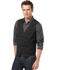 Get in vest. Whether you're getting your weekend look up to speed or your dress look something special, this vest from Perry Ellis is the missing piece. Get in vest. Whether you're getting your weekend look up to speed or your dress look something special, this vest from Perry Ellis is the missing piece.