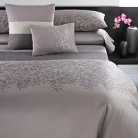 Beautiful leaves and branches adorn a comforter of soft colors. Comforter sets include comforter and two standard shams. Coordinates with Port Stripe sheets in Plum and Jagged Grid coverlet in Azuki. Beautiful leaves and branches adorn a comforter of soft colors. Comforter sets include comforter and two standard shams. Coordinates with Port Stripe sheets in Plum and Jagged Grid coverlet in Azuki.