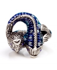Swimmingly stylish. RACHEL Rachel Roy celebrates the astrological sign of Pisces with this interlocking fish-themed adjustable ring. Featuring glittering crystal accents, it's set in silver tone mixed metal. Ring adjusts to fit finger. Swimmingly stylish. RACHEL Rachel Roy celebrates the astrological sign of Pisces with this interlocking fish-themed adjustable ring. Featuring glittering crystal accents, it's set in silver tone mixed metal. Ring adjusts to fit finger.