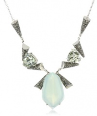 Judith Jack Mint Sterling Silver, Marcasite, Chalcedony and Green Amethyst Necklace Judith Jack Mint Sterling Silver, Marcasite, Chalcedony and Green Amethyst Necklace