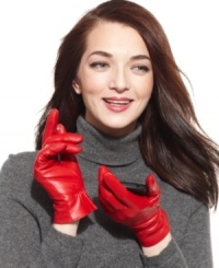 An essential winter accessory made for you favorite tech toy. These warm leather gloves from Charter Club keep you cozy and connected. An essential winter accessory made for you favorite tech toy. These warm leather gloves from Charter Club keep you cozy and connected.