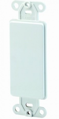 Leviton 80414-W Decora plastic adapter plate, Blank - No hole, with-ears, and two mounting screws. White