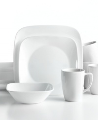 With Vivid White Square dinnerware, setting the table has never been easier. Ultra-sturdy plates, bowls and mugs offer unparalleled versatility in shiny white dinnerware that's always in style. A casual favorite from Corelle Lifestyles. With Vivid White Square dinnerware, setting the table has never been easier. Ultra-sturdy plates, bowls and mugs offer unparalleled versatility in shiny white dinnerware that's always in style. A casual favorite from Corelle Lifestyles.