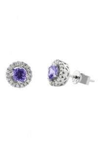 Effy Jewlery 14K White Gold Tanzanite & Diamond Earrings, .72 TCW Effy Jewlery 14K White Gold Tanzanite & Diamond Earrings, .72 TCW