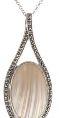 Judith Jack Pearl Moon Sterling Silver, Swarovski Marcasite and Osmena Pearl Drop Pendant Necklace Judith Jack Pearl Moon Sterling Silver, Swarovski Marcasite and Osmena Pearl Drop Pendant Necklace