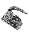 Feathers in fashion. This Lucky Brand ring features a textured design with subtle accents. Crafted in silver tone mixed metal. Size 7.