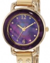 Armitron Women's 75/4033VMGP Gold-Tone and Purple Resin Bangle Bracelet Watch