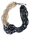 Fashion in black and white. Charter Club's torsade necklace brings together clear and black opaque beads in bunches. Crafted from silver tone mixed metal. Approximate length: 17 inches + 3-inch extender.