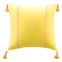 Echo Scarf Paisley Pieced Square Pillow, Yellow, 16 by 16-Inch Echo Scarf Paisley Pieced Square Pillow, Yellow, 16 by 16-Inch