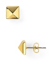 Inject some serious edge into your daytime look with this pair of pyramid stud earrings from nOir. In gold plate, it's hard to find an outfit these tough-chic beauties wouldn't work with.