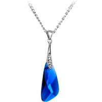 Handcrafted Sapphire Blue Austrian Crystal Inspire Necklace MADE WITH SWAROVSKI ELEMENTS Handcrafted Sapphire Blue Austrian Crystal Inspire Necklace MADE WITH SWAROVSKI ELEMENTS