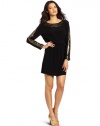 BCBGMAXAZRIA Women's Marcel Boat Neck Long Sleeve Dress, Black, X-Small