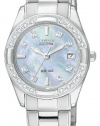 CITIZEN ECO-DRIVE Women's EW1821-55Y Regent Stainless Steel Diamond Watch