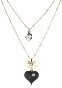 Betsey Johnson Essentials Puff Heart 2-Row Necklace Betsey Johnson Essentials Puff Heart 2-Row Necklace