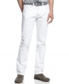 Roll up to the club in style with a pair of white wash studded jeans from Andrew Charles.