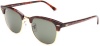 Ray-Ban RB3016 Classic Clubmaster Sunglasses 49 mm, Non-Polarized, Dark Tortoise/Black