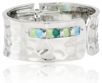 Kenneth Cole New York Urban Sea Glass Faceted Bead Hinged Bangle Bracelet Kenneth Cole New York Urban Sea Glass Faceted Bead Hinged Bangle Bracelet