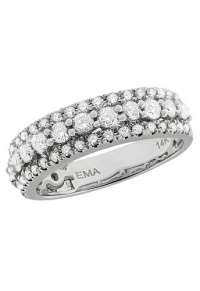 Effy Jewlery 14K White Gold Diamond Band, .95 TCW Ring size 7