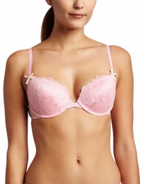 Betsey Johnson Women's Rebel Rose Bump 'Em Up Bra, Powderpuff, 32D Betsey Johnson Women's Rebel Rose Bump 'Em Up Bra, Powderpuff, 32D