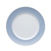 Sophisticated dinnerware with a rim of color to add vibrancy and fun to your dinner table. Easily mix and match pieces with other colors in the collection.
