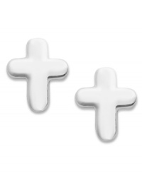 Polish your look while expressing your faith. Giani Bernini's simple and sophisticated stud earrings feature a cross shape in sterling silver. Approximate drop: 1/2 inch. Polish your look while expressing your faith. Giani Bernini's simple and sophisticated stud earrings feature a cross shape in sterling silver. Approximate drop: 1/2 inch.