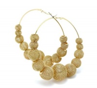 Basketball Wives POParazzi Inspired Mesh 11 Balls Earrings GOLD BWE3G Basketball Wives POParazzi Inspired Mesh 11 Balls Earrings GOLD BWE3G