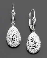 Elegant diamond-cut 14k white gold earrings are a chic accessory for day or night. Drop measures 1-1/4 inch. Elegant diamond-cut 14k white gold earrings are a chic accessory for day or night. Drop measures 1-1/4 inch.