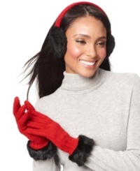 Classic with a twist. Style&co. lends edgy elegance to these knit gloves with a faux fur cuff. Classic with a twist. Style&co. lends edgy elegance to these knit gloves with a faux fur cuff.