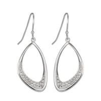 Sterling Silver Clear Swarovski Crystal Drop Earrings Sterling Silver Clear Swarovski Crystal Drop Earrings