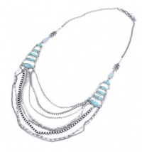 Lucky Brand Fashion Metal Turquoise Blue Multi Chain Necklace Lucky Brand Fashion Metal Turquoise Blue Multi Chain Necklace