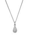 The graceful teardrop shape of Swarovski's pave crystal pendant is sure to stand out. Whether for day or evening, pair it with your favorite little black dress for maximum impact. Crafted in silver tone mixed metal. Approximate length: 15 inches. Approximate drop: 3/4 inch.