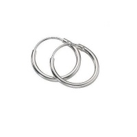 Continuous Endless Hoop Round Circle Small Sterling Silver Earrings 14mm Continuous Endless Hoop Round Circle Small Sterling Silver Earrings 14mm
