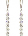 Sterling Silver Swarovski Elements Crystal and Crystal Aurora Borealis 4mm Multi-Bicone Earrings