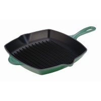 Le Creuset Enameled Cast-Iron 10-1/4-Inch Square Skillet Grill, Fennel Le Creuset Enameled Cast-Iron 10-1/4-Inch Square Skillet Grill, Fennel