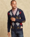 Classic patterns like argyle on this cardigan from Tommy Hilfiger take your layered look and smartens it up for fall.