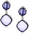 Anne Klein Helen Silver-Tone Purple Drop Earrings