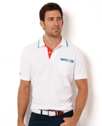 Add preppy cool style to your weekend wear with this Nautica polo. Add preppy cool style to your weekend wear with this Nautica polo.