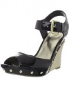 Guess Women's Tabari 2 Wedge Sandal, Black, 8M