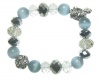 MONET Blue/Silver Stretch Glass Bead Bracelet