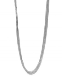 A soldier to the latest style trends, you'll love INC International Concepts' chic mesh necklace. A trendy long design features wisps of thing silver tone mixed metal chains. Approximate length: 40 inches. A soldier to the latest style trends, you'll love INC International Concepts' chic mesh necklace. A trendy long design features wisps of thing silver tone mixed metal chains. Approximate length: 40 inches.
